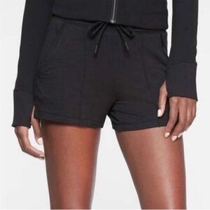 Athleta Nighttime Bliss Modal Drawstring Pajama Sweat Shorts S Black